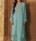 Blue georgette semi stitched suit with sequence & multi thread work