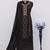 Black georgette semi stitched suit with sequence & multi thread work