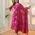 Pink color beautiful rayon slub fabric graceful ceremonial kurti set
