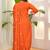 Orange color beautiful rayon slub fabric graceful ceremonial kurti set