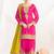 Pink chinon embroidered sequins palazzo suit - full stitched free size