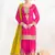 Pink chinon embroidered sequins palazzo suit - full stitched free size