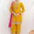 Mustard chinon embroidered sequins palazzo suit - full stitched free size