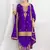 Purple chinon embroidered sequins palazzo suit - full stitched free size