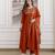 Orange color beautiful vichitra silk fabric graceful ceremonial kurti set