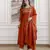Orange color beautiful vichitra silk fabric graceful ceremonial kurti set