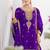 Purple chinon embroidered sequins palazzo suit - full stitched free size