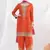 Orange chinon embroidered sequins palazzo suit - full stitched free size