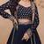 Black chinon embroidered sequins Anarkali suit - full stitched free size