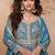 Blue chinon embroidered sequins Anarkali  suit - full stitched free size