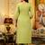Green color beautiful viscose shimmer fabric graceful ceremonial kurti set