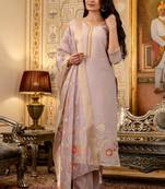 Lavender color beautiful viscose shimmer fabric graceful ceremonial kurti set