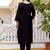 Black color beautiful viscose chanderi fabric graceful ceremonial kurti set