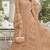 Brown georgette semi stitched suit with embroidery sequence & moti work