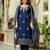 Navy blue color beautiful viscose chanderi fabric graceful ceremonial kurti set