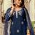 Navy blue color beautiful viscose chanderi fabric graceful ceremonial kurti set