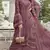 Purple georgette semi stitched suit with embroidery sequence & moti work