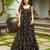 Black color beautiful printed partywear gown for trendy girls