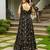 Black color beautiful printed partywear gown for trendy girls