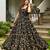 Black color beautiful printed partywear gown for trendy girls