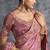 Pink premium tissue zari resham thread embroidery with pearls, mirror work stone work saree with blouse