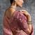 Pink premium tissue zari resham thread embroidery with pearls, mirror work stone work saree with blouse