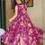 Purple color beautiful printed partywear gown for trendy girls