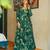 Sea green color beautiful printed partywear gown for trendy girls