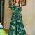 Sea green color beautiful printed partywear gown for trendy girls
