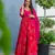 Red color beautiful printed partywear gown for trendy girls
