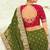 mehendi dola viscose jari, thread, moti with cut-dana heavy work saree with blouse