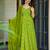 Parrot green color beautiful printed partywear gown for trendy girls