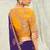 dark violet organza viscose satin coding border with cut-dana, moti heavy work blouse saree with blouse