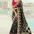 black dola viscose jari, thread, moti with cut-dana heavy work saree with blouse