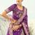 dark violet dola viscose jari, thread, moti with cut-dana heavy work saree with blouse