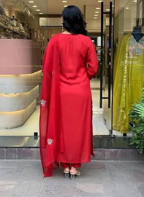 Red color beautiful kurti set 2