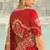 red dola viscose jari, thread, moti with cut-dana heavy work saree with blouse