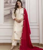 Cream color beautiful kurti set