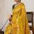 mustard makhmal soft silk blend meenakari zari shades woven saree with blouse