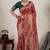 red makhmal soft silk blend meenakari zari shades woven saree with blouse