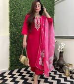 Pink color beautiful kurti set