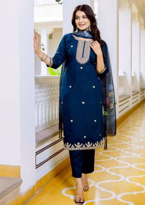 Blue color beautiful kurti set 1