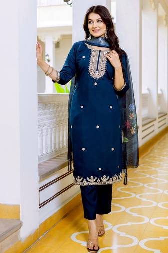 Blue color beautiful designer kurti set