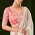 powder white georgette silk blend heavy thread embroidery, sequins work with embroidery blouse saree with blouse