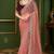 peach tissue georgette silk blend heavy thread embroidery, sequins work with embroidery blouse saree with blouse
