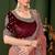 peach tissue georgette silk blend heavy thread embroidery, sequins work with embroidery blouse saree with blouse