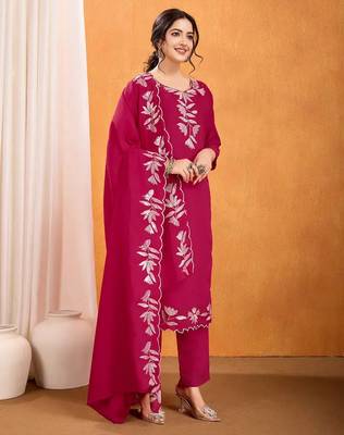 Pink color beautiful kurti set 1