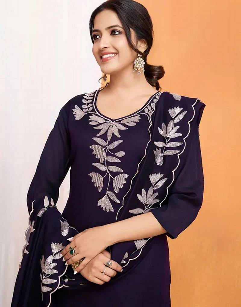 Wine color beautiful designer kurti set