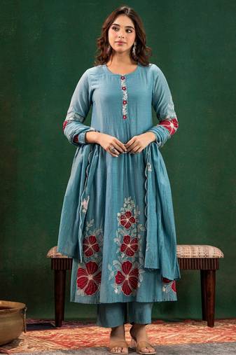 Blue color beautiful designer kurti set