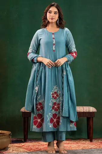 Blue color beautiful designer kurti set